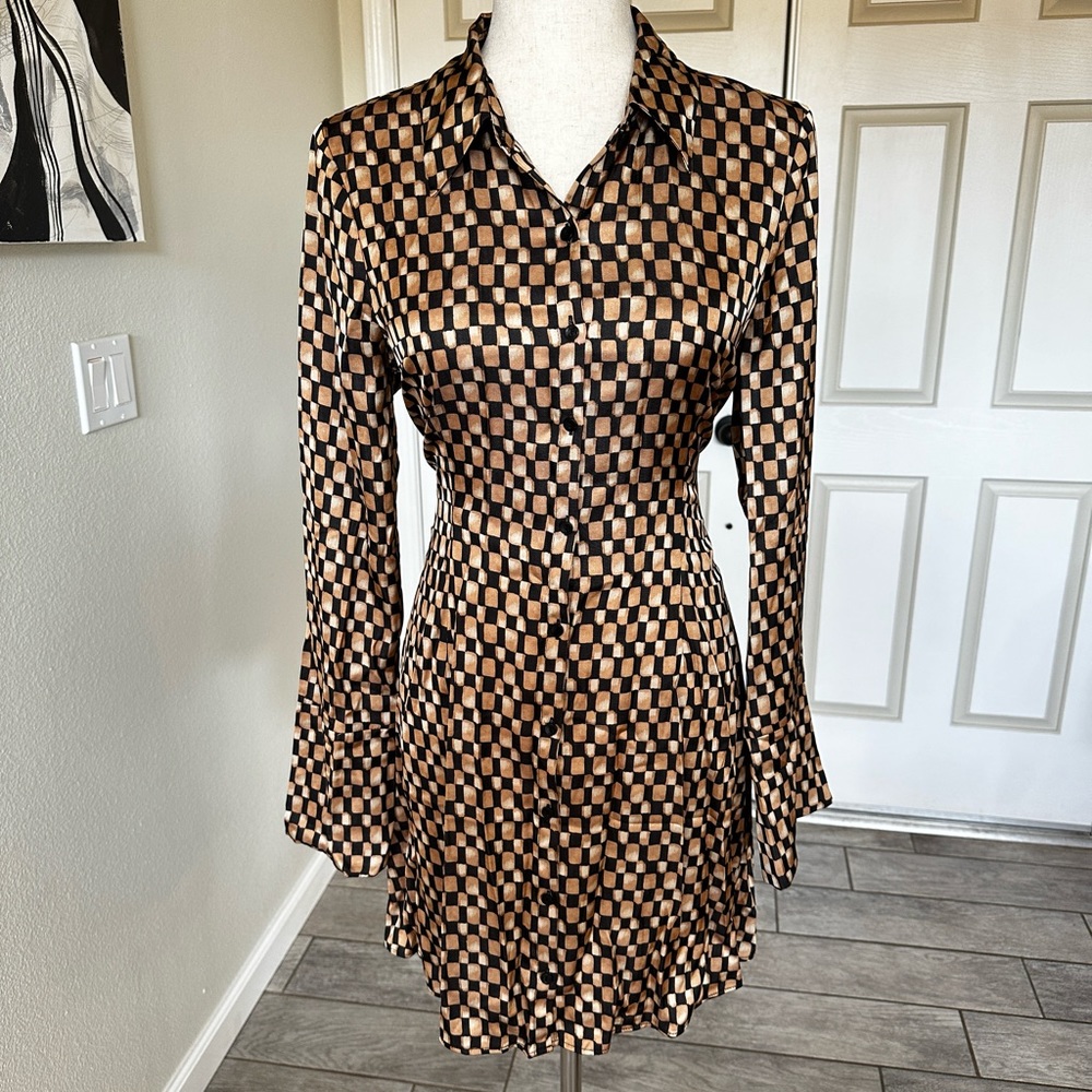 Abercrombie & Fitch silk long sleeve patterned dress